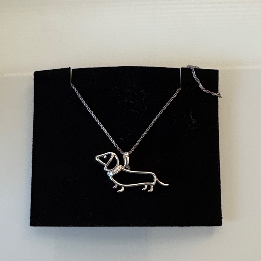 Zales Silver Dachshund Necklace
